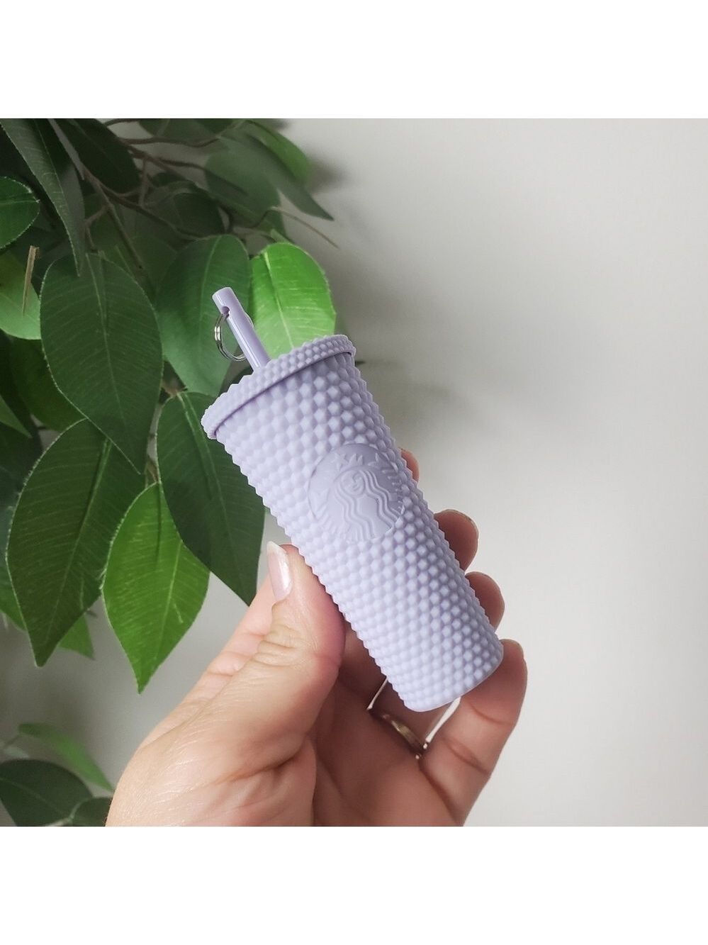 Starbucks Lavender Lilac Studded Matte Tumbler Keychain Ornament 2021